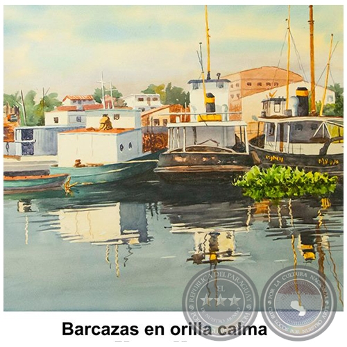 Barcazas en orilla calma - Obra de Emili Aparici